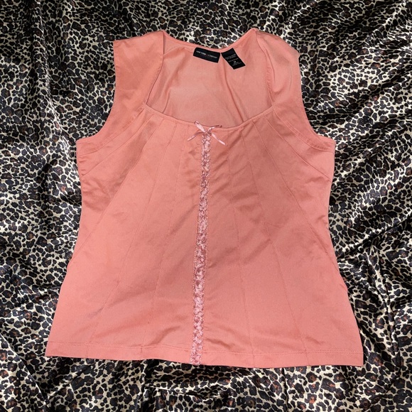New York & Company Lace Up Tank Top - Picture 2 of 8